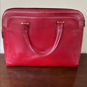 Chic Red Leather Laptop Bag